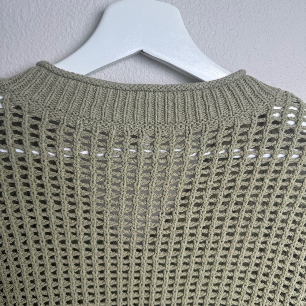 Madewell Oversize Open Stitch Fisherman Pullover Sweater Heather Seedling NEW - Picture 7 of 8